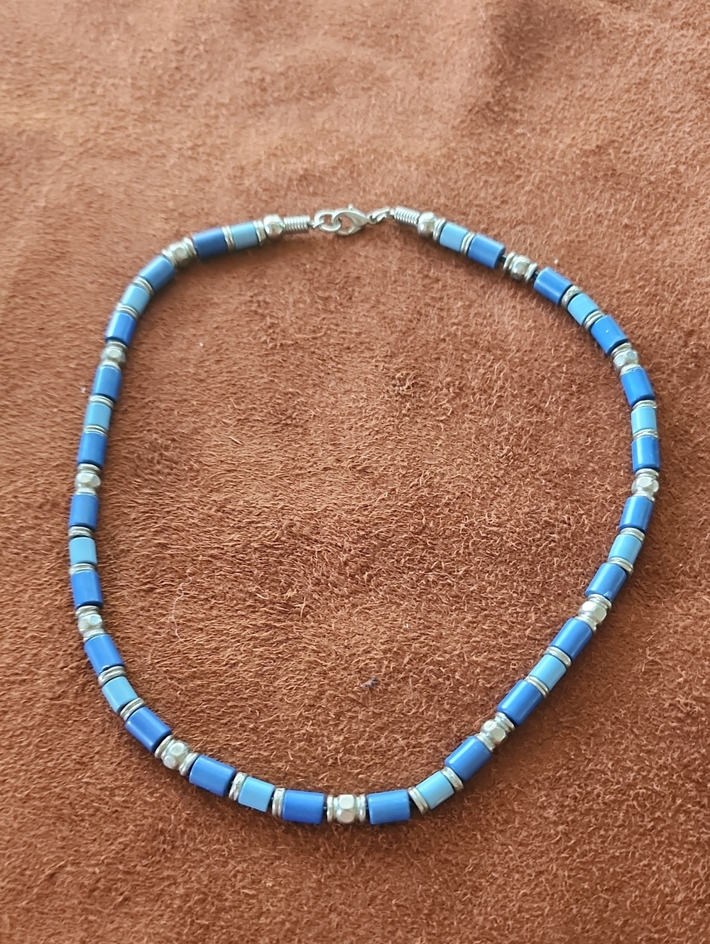 Vintage Y2K Blue Clay Beaded Women's Necklace